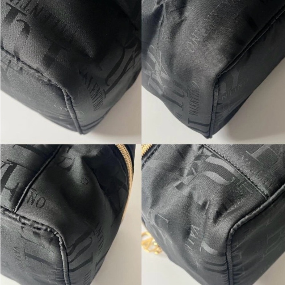 Valentino Black Canvas Vanity Bag with Gold Hardware - Picture 6 of 10